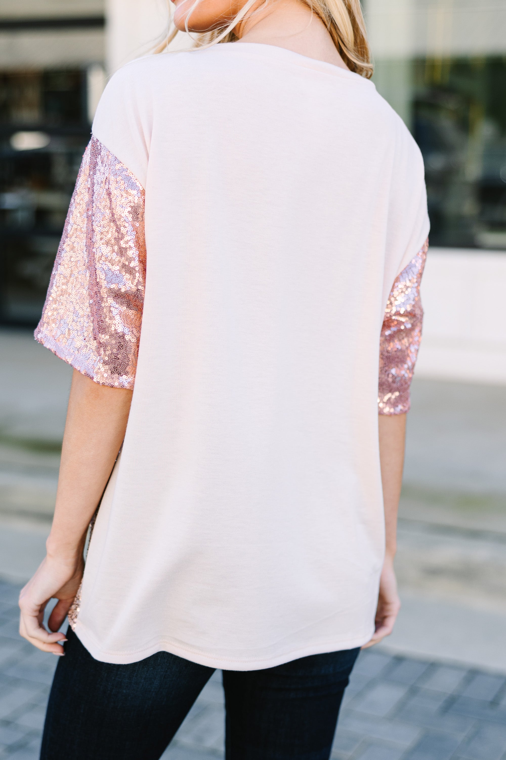 Love Shine Rose Gold Heart Top