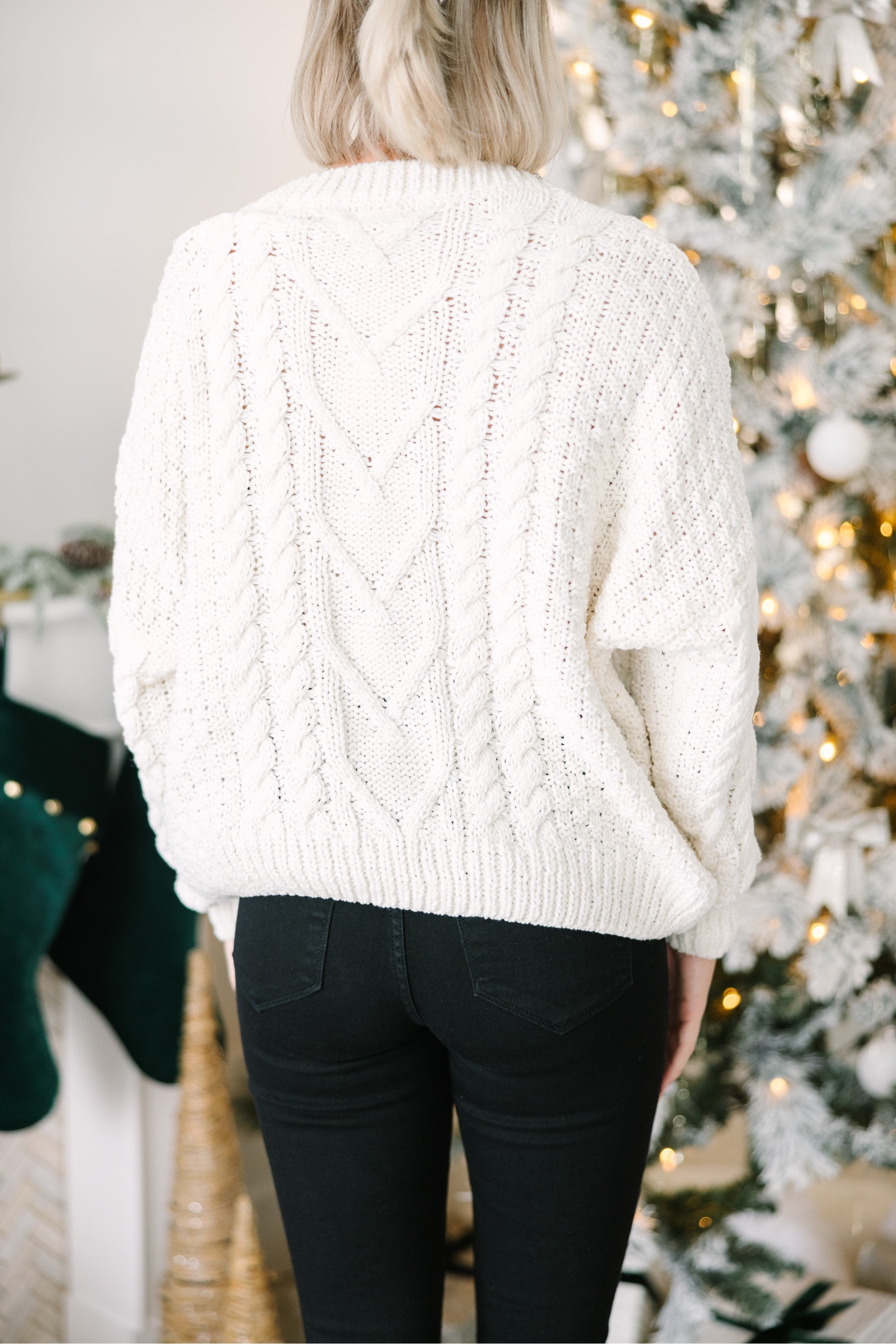 Just A Thought Cream White Embellished Sweater