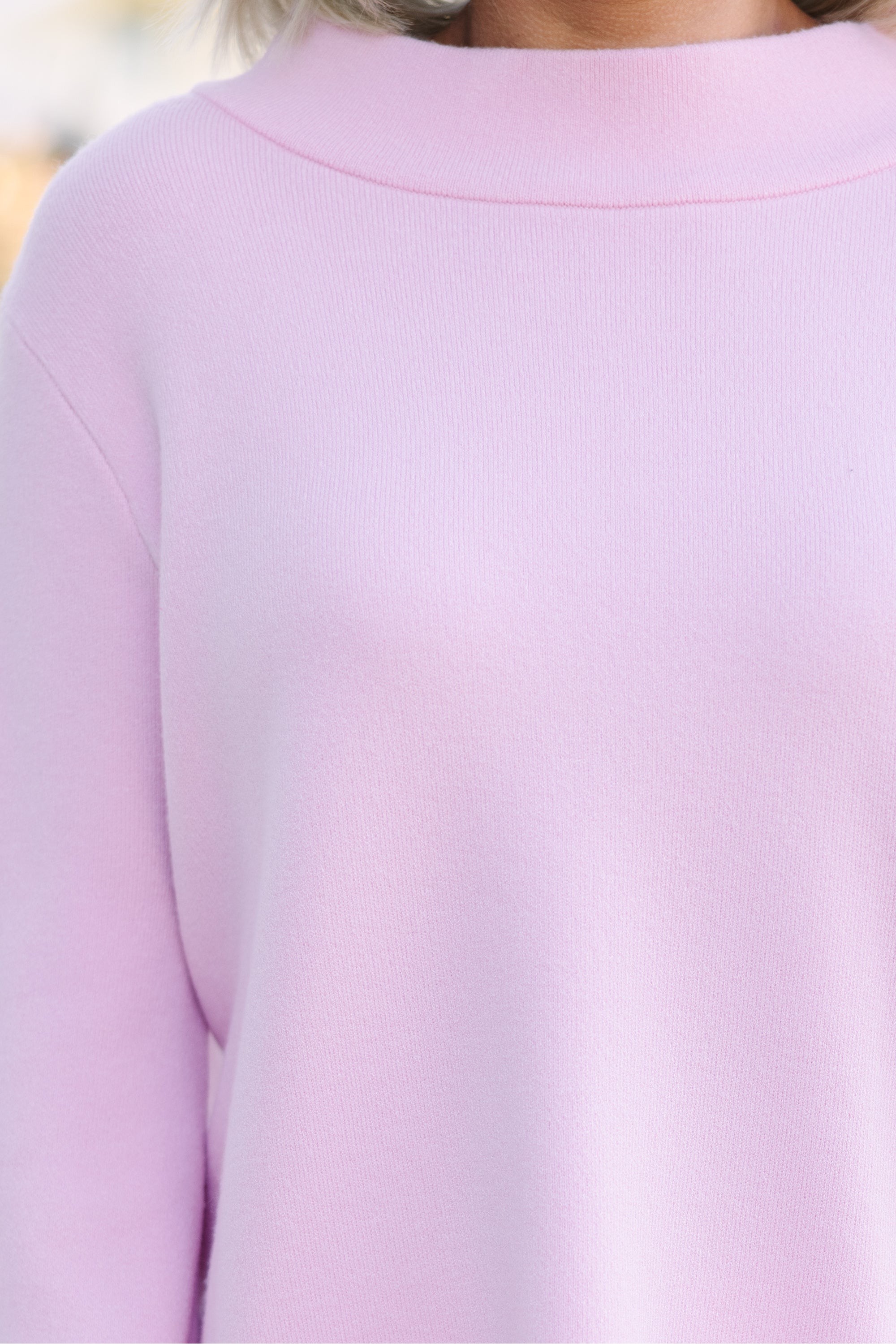 Feeling Fine Baby Pink Mock Neck Sweater