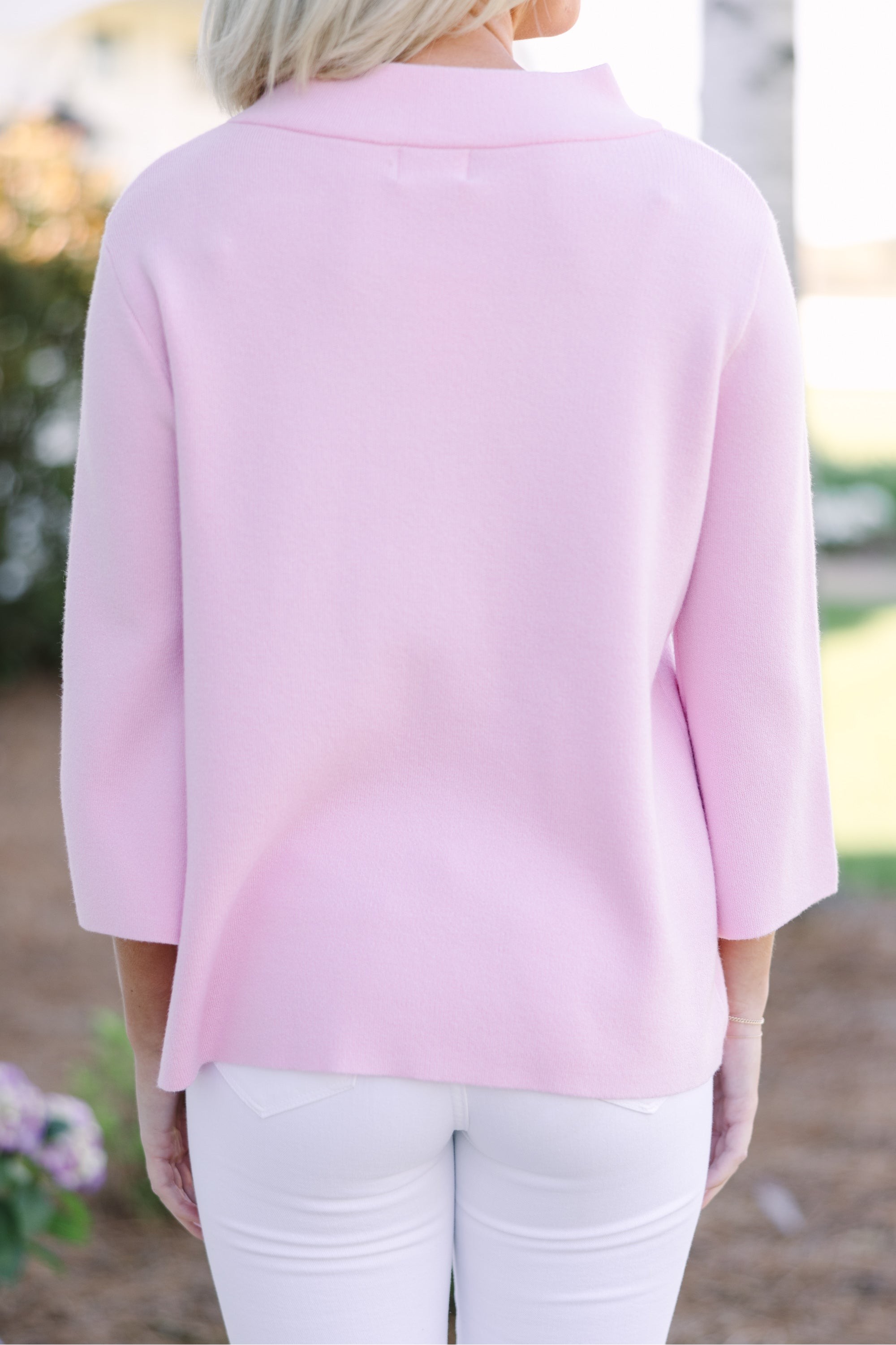 Feeling Fine Baby Pink Mock Neck Sweater