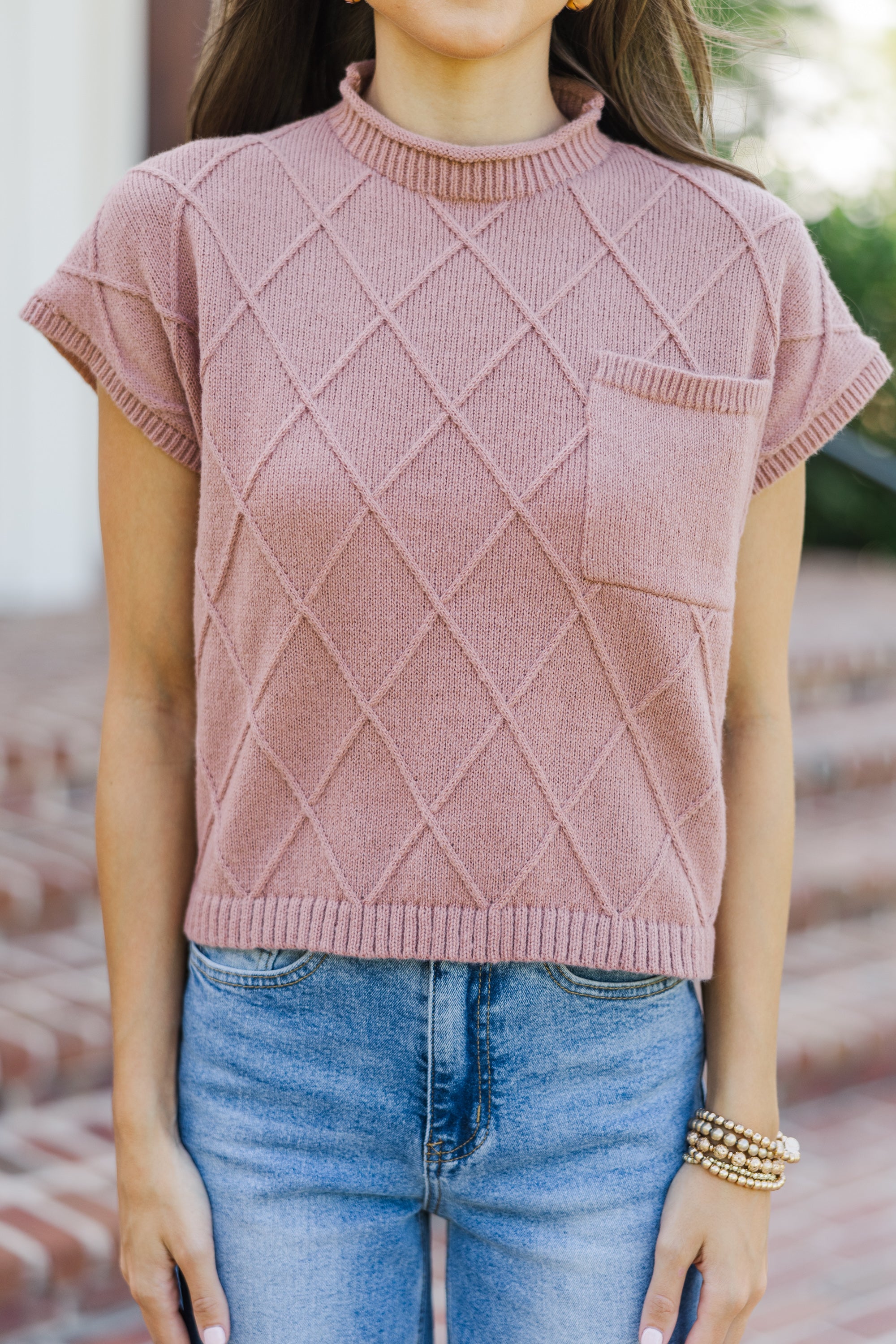 Send Your Love Coco Brown Short Sleeve Sweater
