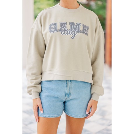 Go Long Sage Green Graphic Sweatshirt