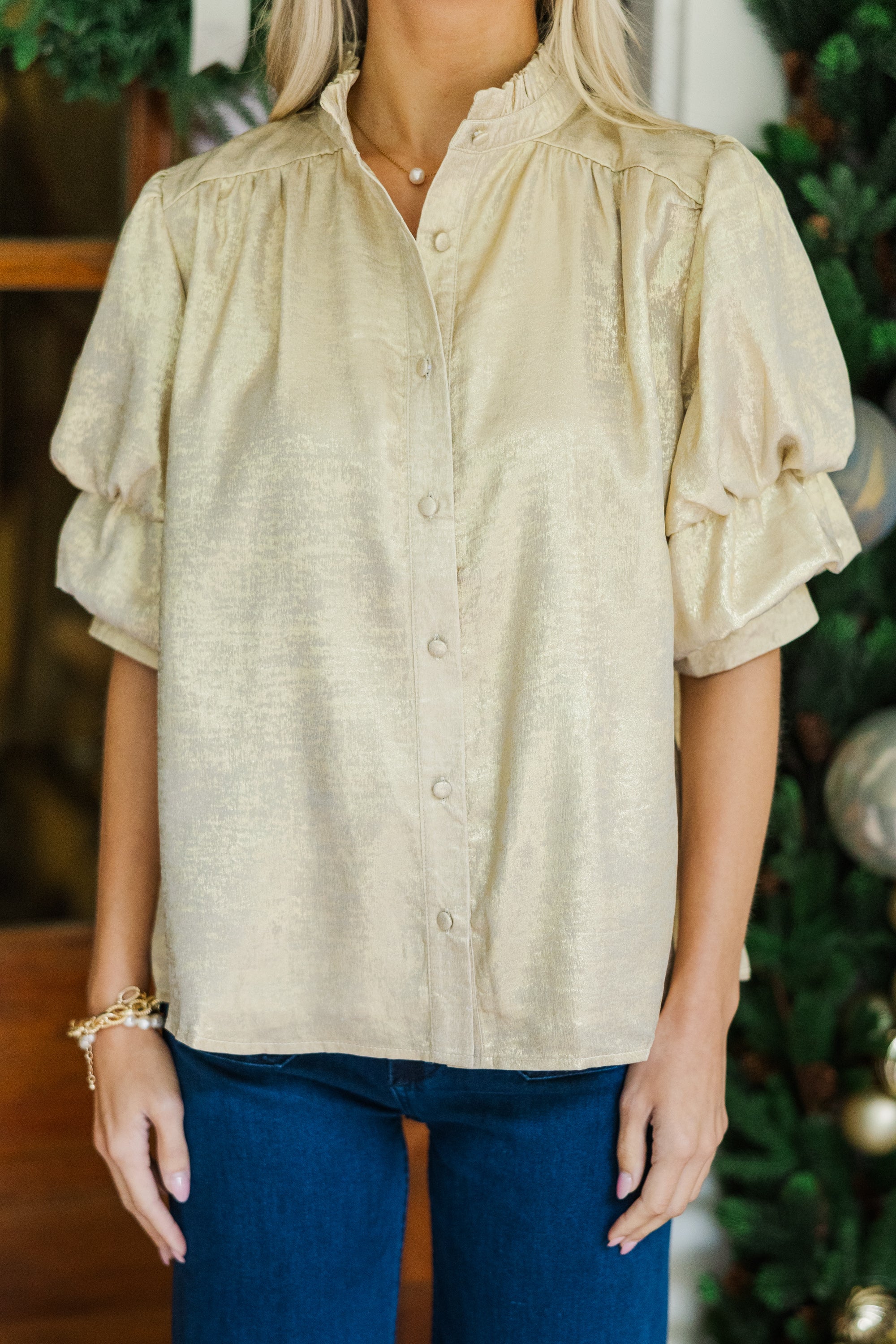 In Your Heart Gold Blouse