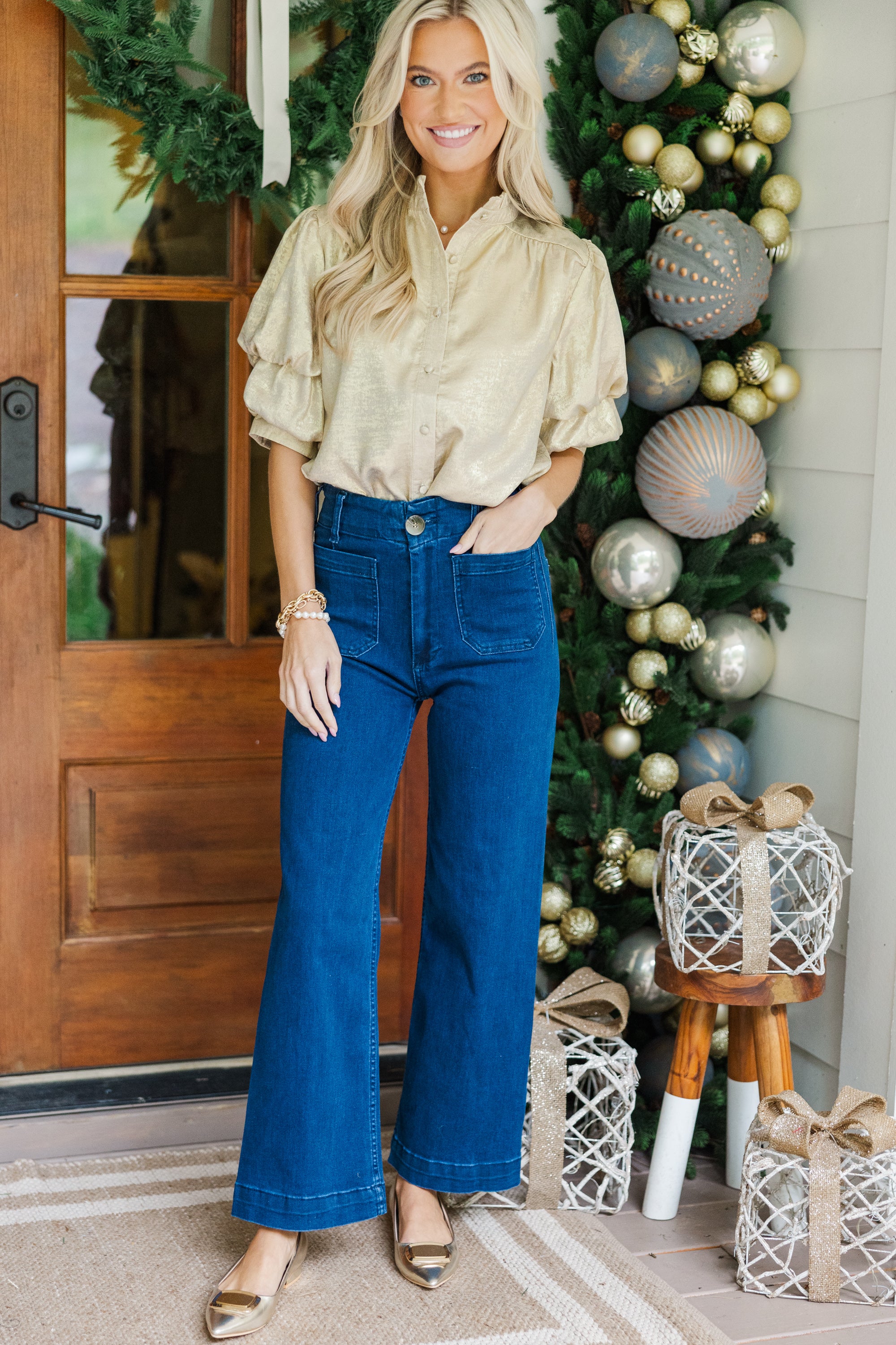 In Your Heart Gold Blouse